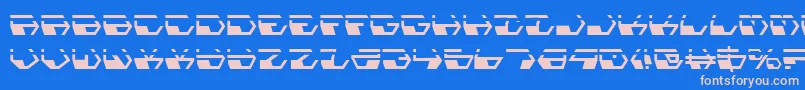 フォントDeranianLaser – ピンクの文字、青い背景