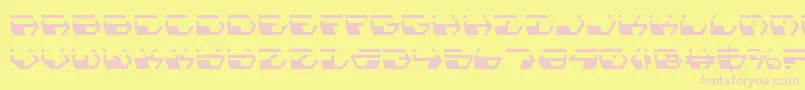 DeranianLaser-Schriftart – Rosa Schriften auf gelbem Hintergrund