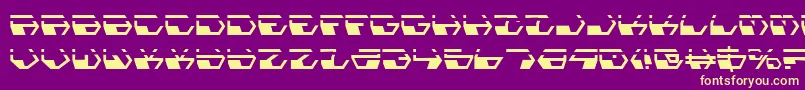 フォントDeranianLaser – 紫の背景に黄色のフォント