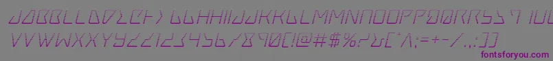 フォントTracergradital – 紫色のフォント、灰色の背景