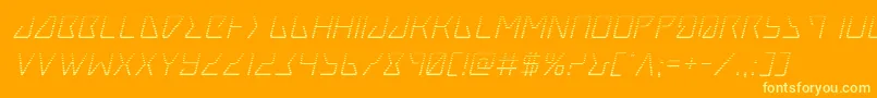 Tracergradital-Schriftart – Gelbe Schriften auf orangefarbenem Hintergrund