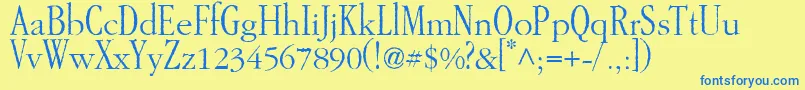 GarAMondtallAntique Font – Blue Fonts on Yellow Background