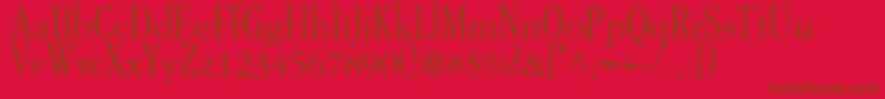 GarAMondtallAntique-Schriftart – Braune Schriften auf rotem Hintergrund