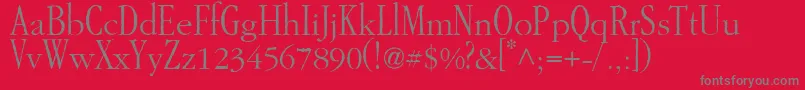 GarAMondtallAntique-Schriftart – Graue Schriften auf rotem Hintergrund