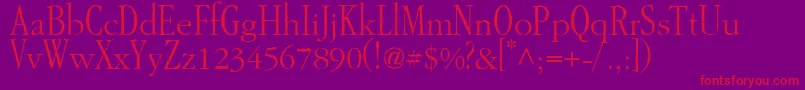 GarAMondtallAntique Font – Red Fonts on Purple Background