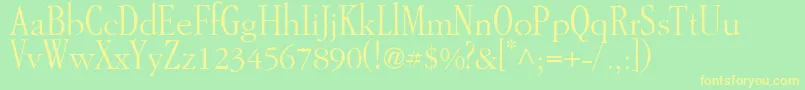 GarAMondtallAntique Font – Yellow Fonts on Green Background