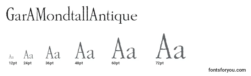 Размеры шрифта GarAMondtallAntique
