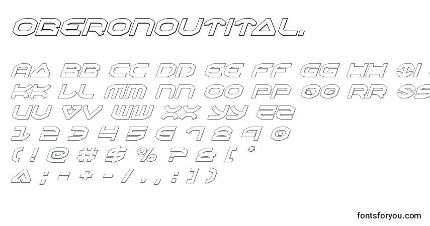 Czcionka Oberonoutital. – alfabet, cyfry, specjalne znaki