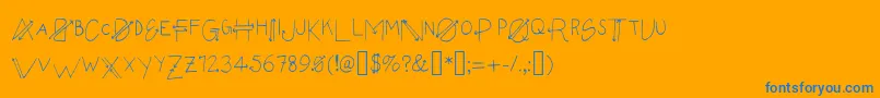 フォントEmpyrean – オレンジの背景に青い文字