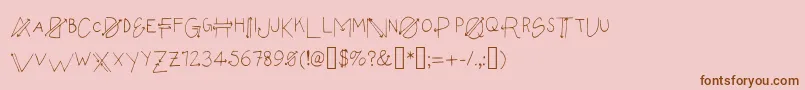 Empyrean-Schriftart – Braune Schriften auf rosa Hintergrund