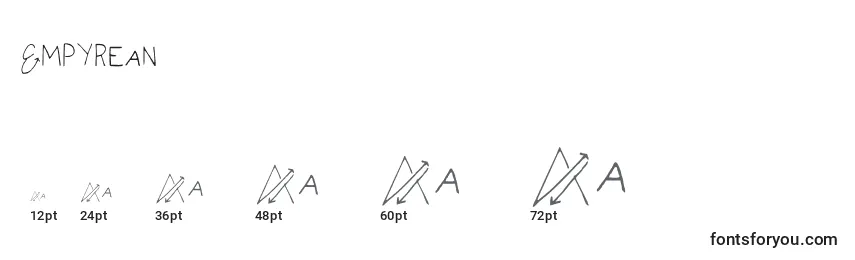 Größen der Schriftart Empyrean