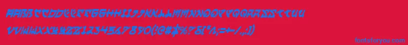 YamaMotoCondensedItalic Font – Blue Fonts on Red Background