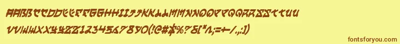 More about YamaMotoCondensedItalic Font YamaMotoCondensedItalic Font – Brown Fonts on Yellow Background