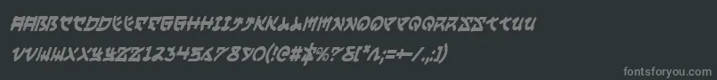 フォントYamaMotoCondensedItalic – 黒い背景に灰色の文字