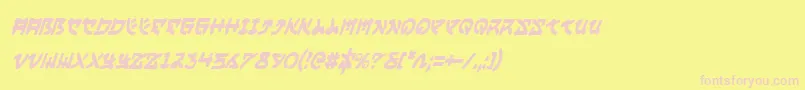 YamaMotoCondensedItalic Font – Pink Fonts on Yellow Background