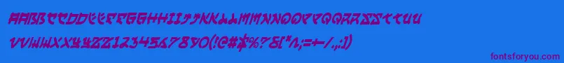 YamaMotoCondensedItalic Font – Purple Fonts on Blue Background