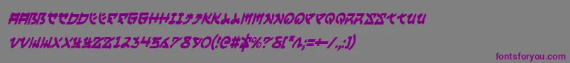 YamaMotoCondensedItalic Font – Purple Fonts on Gray Background