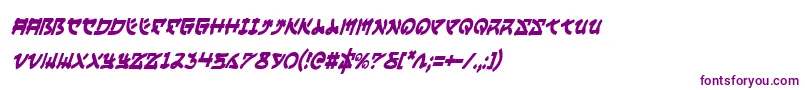 YamaMotoCondensedItalic Font – Purple Fonts on White Background