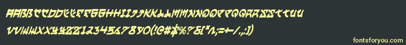 YamaMotoCondensedItalic Font – Yellow Fonts on Black Background