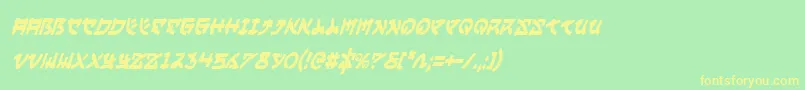 YamaMotoCondensedItalic Font – Yellow Fonts on Green Background