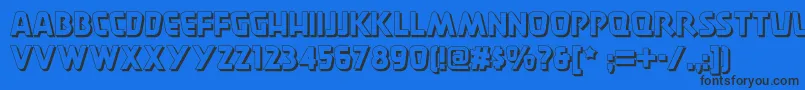 Fonte Burgerdoodletwonf – fontes pretas em um fundo azul