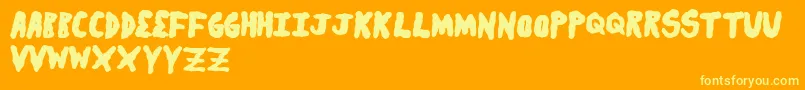 Secretsauce Font – Yellow Fonts on Orange Background