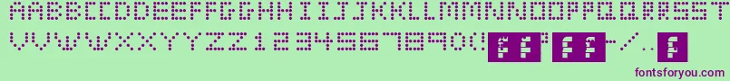 EldoraEvangeline Font – Purple Fonts on Green Background