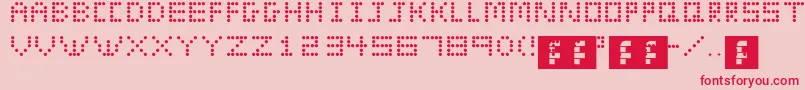 フォントEldoraEvangeline – ピンクの背景に赤い文字