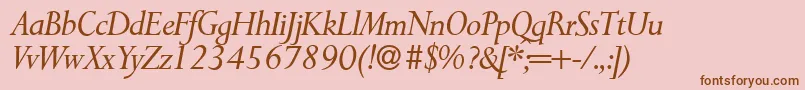 More about P700RomanItalic Font P700RomanItalic Font – Brown Fonts on Pink Background