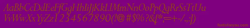 P700RomanItalic Font – Brown Fonts on Purple Background