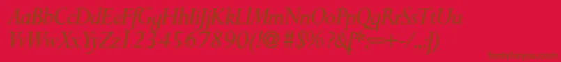 More about P700RomanItalic Font P700RomanItalic Font – Brown Fonts on Red Background