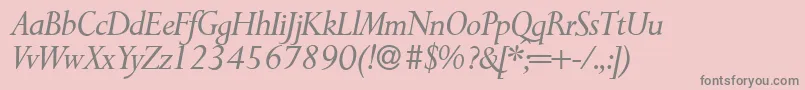 Fonte P700RomanItalic – fontes cinzas em um fundo rosa