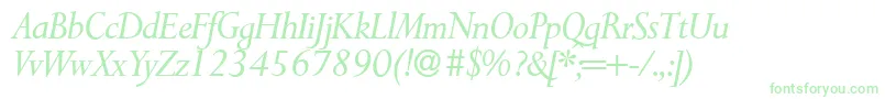 Fonte P700RomanItalic – fontes verdes em um fundo branco