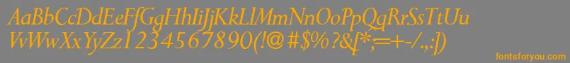 P700RomanItalic Font – Orange Fonts on Gray Background