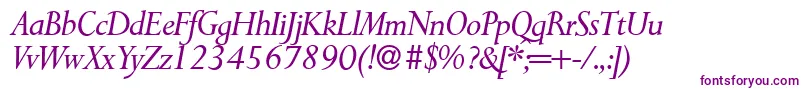 P700RomanItalic-fontti – violetit fontit valkoisella taustalla