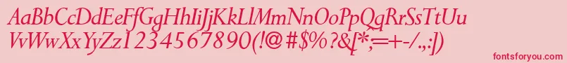 P700RomanItalic Font – Red Fonts on Pink Background