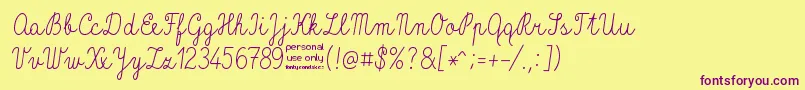 VР±tkovaPР±sanka Font – Purple Fonts on Yellow Background