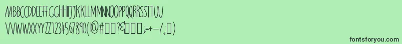Fonte Magnitude – fontes pretas em um fundo verde