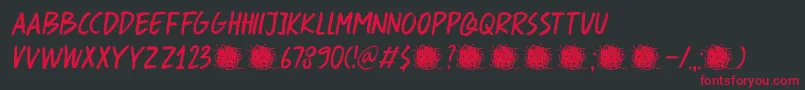 DkSpaghettiAndCheese Font – Red Fonts on Black Background