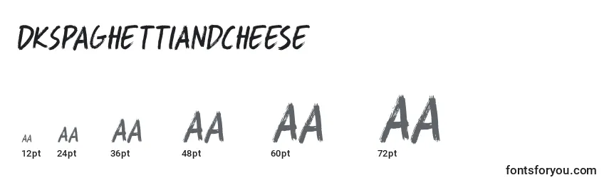 Размеры шрифта DkSpaghettiAndCheese