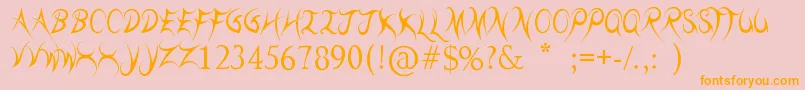 ThreadzNeedle Font – Orange Fonts on Pink Background