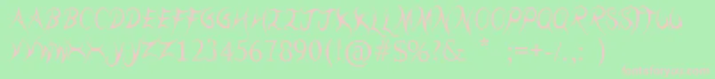 ThreadzNeedle Font – Pink Fonts on Green Background