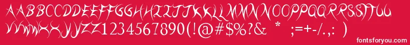 ThreadzNeedle Font – White Fonts on Red Background