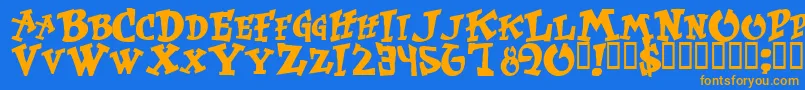 Wass Font – Orange Fonts on Blue Background