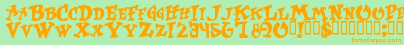 Wass Font – Orange Fonts on Green Background