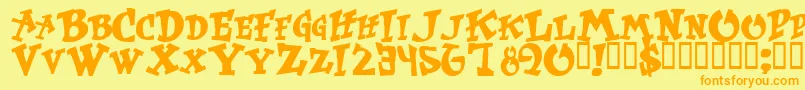 Wass Font – Orange Fonts on Yellow Background