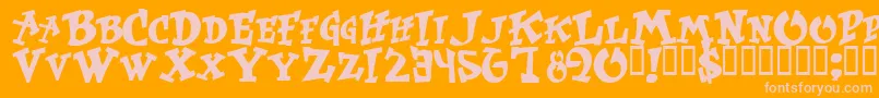 Wass Font – Pink Fonts on Orange Background