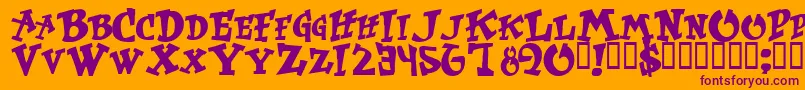 Wass Font – Purple Fonts on Orange Background