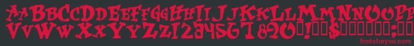 Wass Font – Red Fonts on Black Background