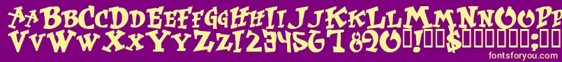 Wass Font – Yellow Fonts on Purple Background